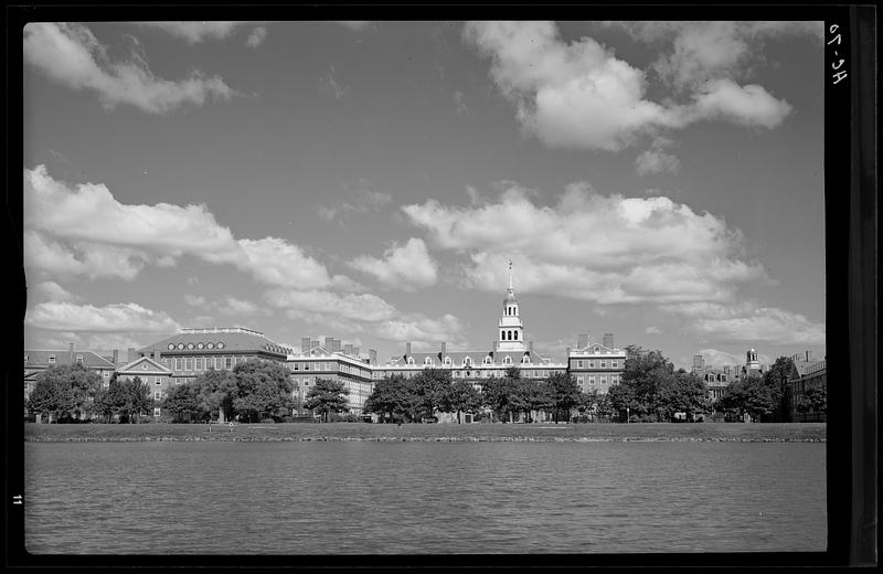 Gore Hall obscured by trees Digital Commonwealth