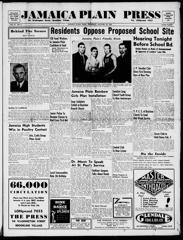 Jamaica Plain Press January 25 1940 Digital Commonwealth   Image Access 800 