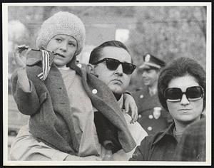 From left Mary Jane Fietze (6). Mr. Ronald Fietze. Mrs. Dorothy Fietze at Rally in Lexington