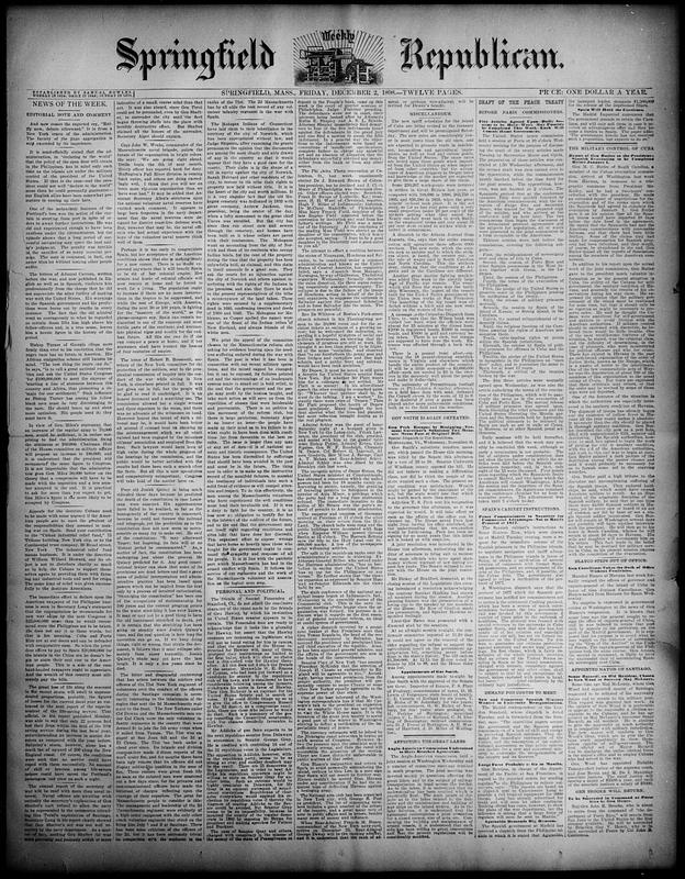 Springfield Paper Copy Springfield Weekly Republican - Digital Commonwealth