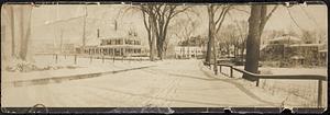 Old Taft House at Blakes Mills and the Harp Factory in snow