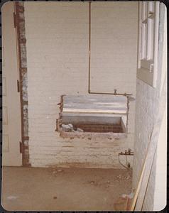 Lawrence Library opening in interior wall