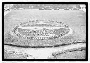 "Bostonia Condita AD 1630" floral design of the seal of the City of Boston, Copley Square
