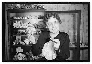 Shumaker, Mrs. James H. (Nellie) collector of miniature elephants
