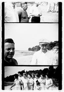 Group portraits near pond or beach