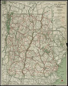 Map of New Hampshire and Vermont
