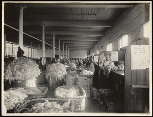 L.S.2 wool storehouse. View in wool sorting room