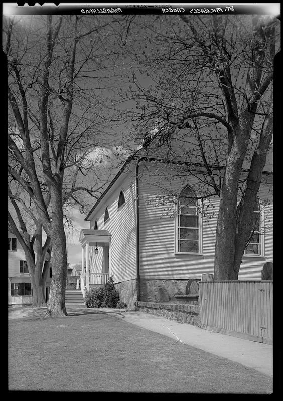 St. Michael's Church, exterior in Spring Digital Commonwealth