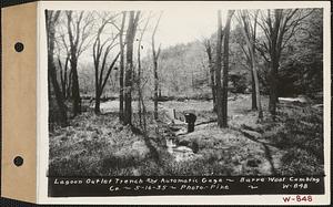 Barre Wool Combing Co. Ltd., showing lagoon outlet trench and automatic gage, Barre, Mass., 1:40 PM, May 16, 1935