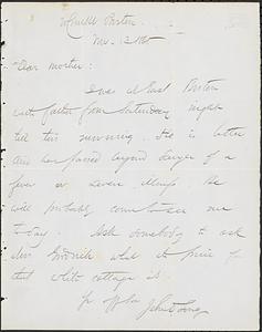Letter from John D. Long to Julia D. Long, November 13, 1865