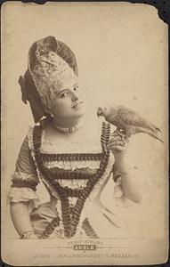 Unidentified woman with parrot