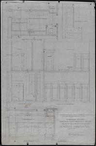 Three-quarter inch scale details of toilet rooms south end of building basement and first floor