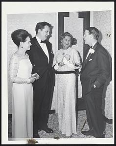 L to R. Mr. & Mrs. Cleveland Amory, left. Mrs. Joy Adamson, author of "Born Free". Michael Wynn-Wilson, exec. sec. of Boston Zoological Society