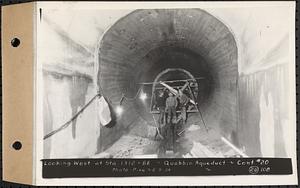 Contract No. 20, Coldbrook-Swift Tunnel, Barre, Hardwick, Greenwich, looking west at Sta. 1312+86, Quabbin Aqueduct, Hardwick, Mass., May 9, 1934