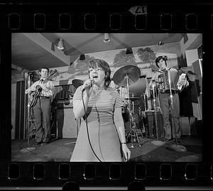 Locals sing at amateur night, Kilgarriff's Café, Jamaica Plain