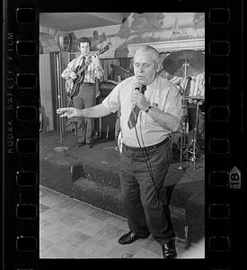 Locals sing at amateur night, Kilgarriff's Café, Jamaica Plain