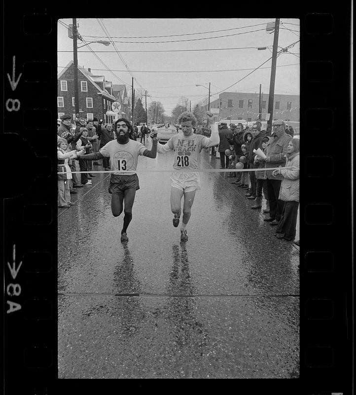 Foot race finish line, Boston