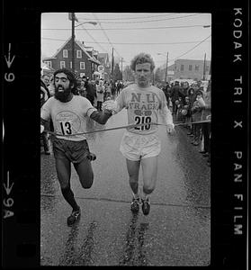 Foot race finish line, Boston