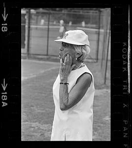 "Baba" Lewis' mom watches her play tennis, Newton