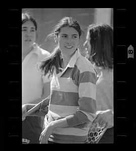Merrimack College woman student and friends, Boston
