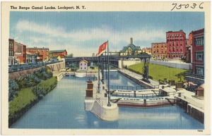 The Barge Canal locks, Lockport, N. Y.