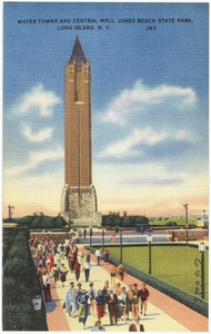Water tower and central mall, Jones Beach State Park, Long Island, N. Y.