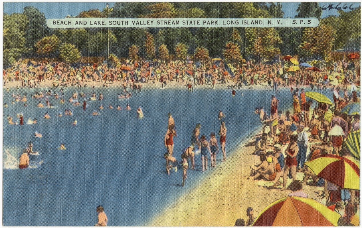 Beach and lake, South Valley Stream State Park, Long Island, N. Y.