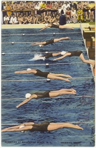 Activities at Manhattan Beach, N. Y. Swimming races