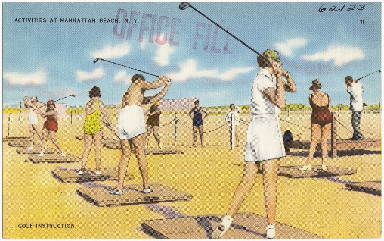 Activities at Manhattan Beach, N. Y. Golf instruction