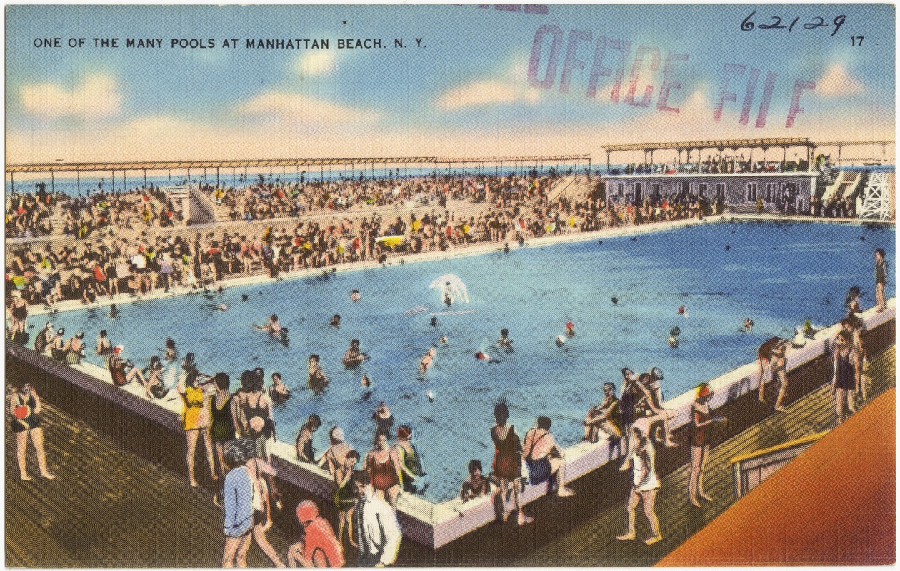 One of the many pools at Manhattan Beach, N. Y.