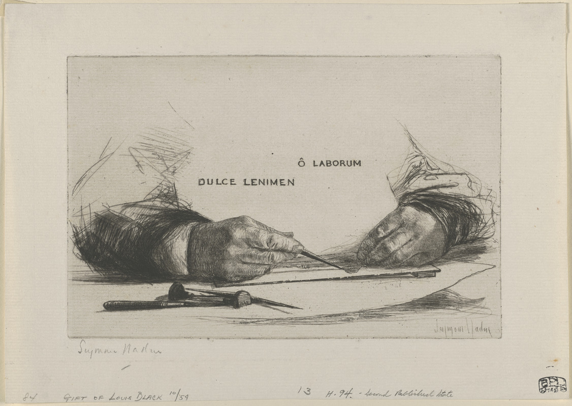 Hands etching - ô laborum