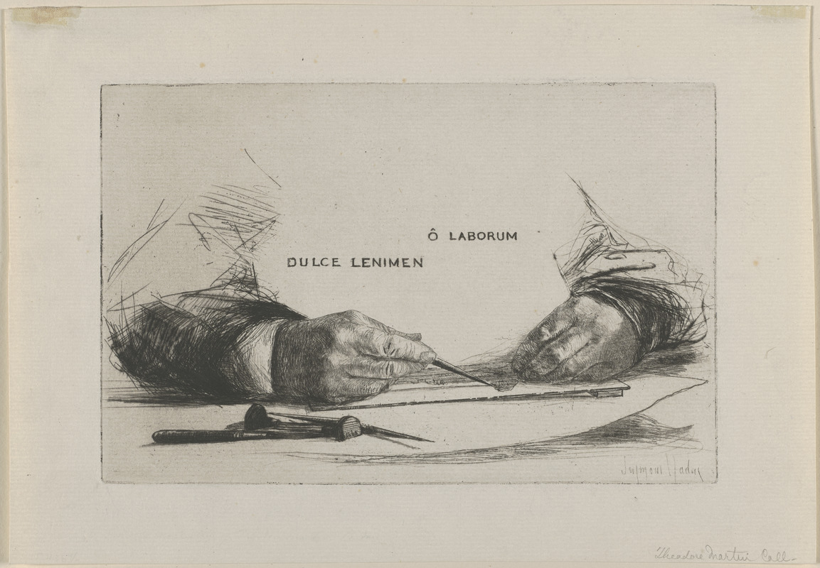 Hands etching - ô laborum