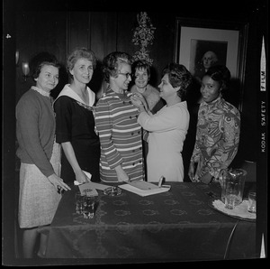 Nurses attending National Congress, left to right, Mrs. Grace Ray, Mrs. Ludmila Davis, Miss Audrey Bell, Miss Peggy Hartin, Mrs. Peggy Jordaan and Mrs. Enid Coolymore