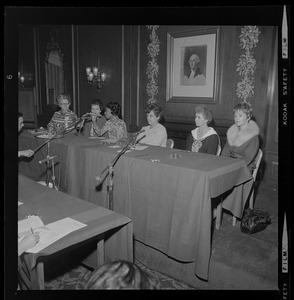 Audrey Bell, Grace Ray, Enid Coolymore, Peggy Jordaan, Ludmila Davis, and Peggy Hartin participating in panel discussion at National Congress of Operating Room Nurses