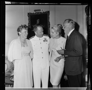 Mederies Fowler, Rear Admiral Richard L. Fowler, Faryl Finn Henderson, Ernest Henderson at reception for the Fowlers given by the Hendersons
