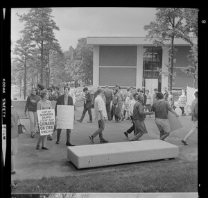 Students and activists protesting the dedication of Rabb Graduate Center at Brandeis University