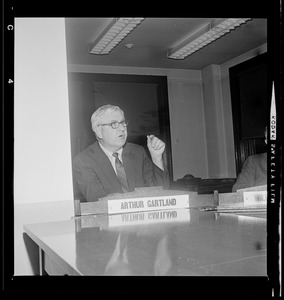 Boston School Committee member Arthur Gartland during Committee meeting