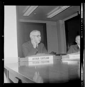 Boston School Committee member Arthur Gartland during Committee meeting