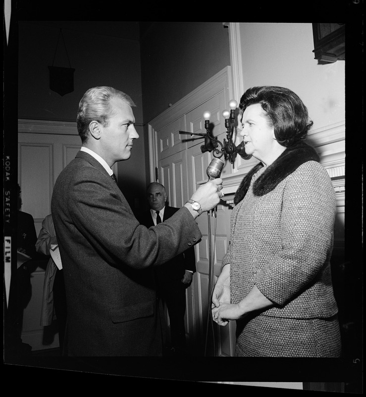 Louise Day Hicks Being Interviewed At Faneuil Hall - Digital Commonwealth