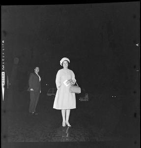 Lady Bird Johnson at Logan Airport