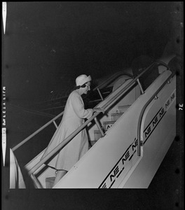 Lady Bird Johnson at Logan Airport