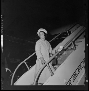 Lady Bird Johnson at Logan Airport