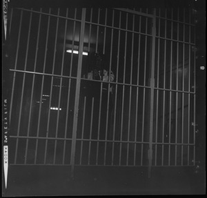 Charles St. Jail Capt. Joseph Kenneally views inner door through which escaping trio passed to get to main floor and freedom