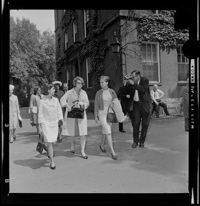 Princess Christina Bernadotte walking with Mary Jan Ryder on right