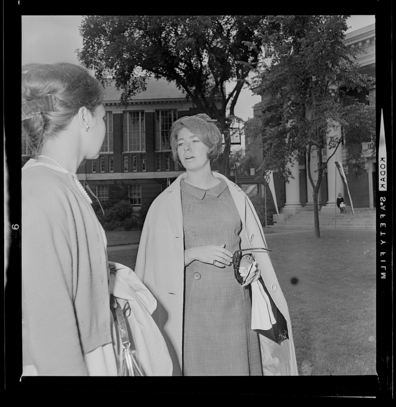 Princess Christina Bernadotte of Sweden talking with former classmate Mary Jan Ryder of Dover