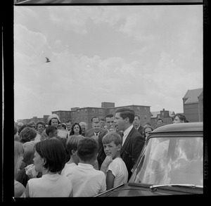 School Committee Chair Thomas S. Eisenstadt addressing anti-bussing protest meeting at the "D" St. ball ground