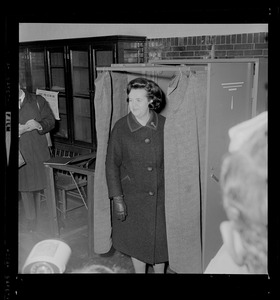 Louise Day Hicks in voting booth