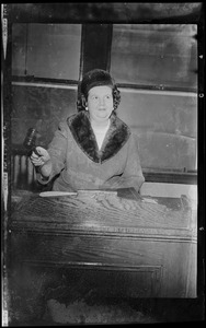 Mrs. Louise Day Hicks elected chairman of the Boston School Committee raps the gavel to start the 1963 session off at the School Committee Headquarters