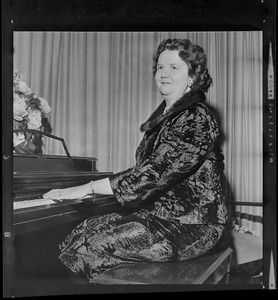 School Committee Chairman Louise Day Hicks at piano