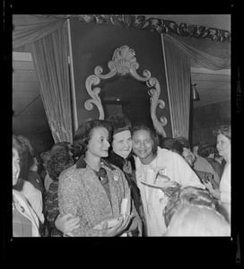 Louise Day Hicks with two women at victory party following School Committee election